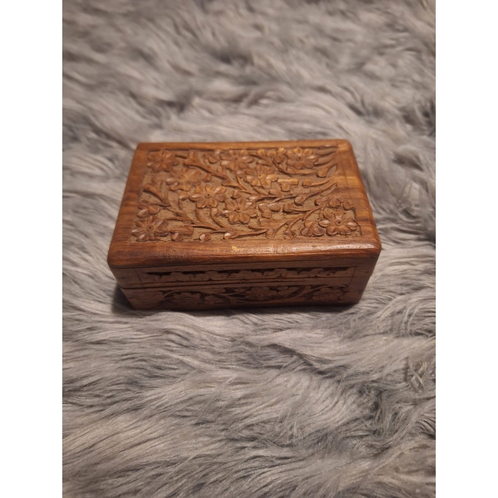 Vintage carved wood box
